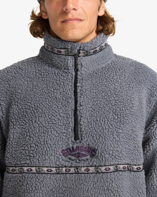 Billabong Men's Boundary Tombstone Half Zip Mock Fleece Pewter EBYFT00158-PEW