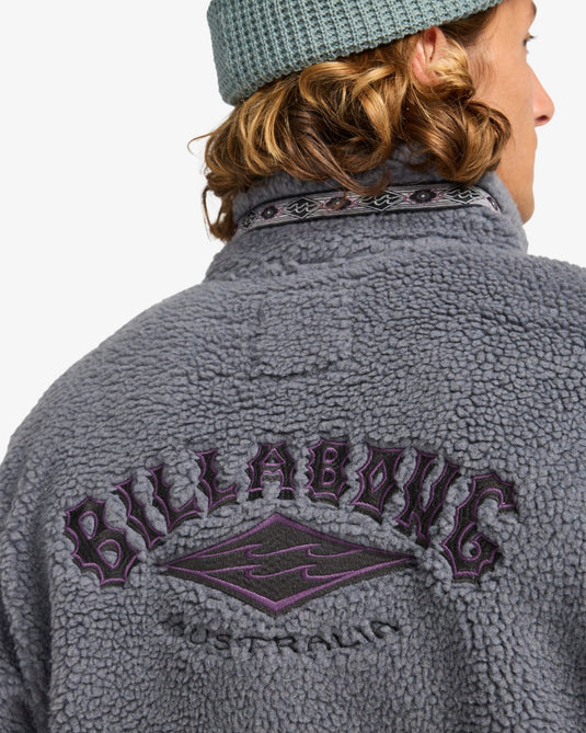 Billabong Men's Boundary Tombstone Half Zip Mock Fleece Pewter EBYFT00158-PEW