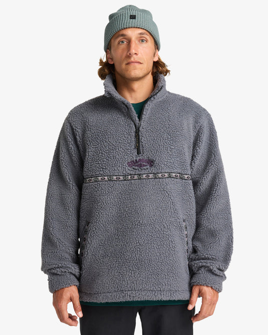 Billabong Men's Boundary Tombstone Half Zip Mock Fleece Pewter EBYFT00158-PEW