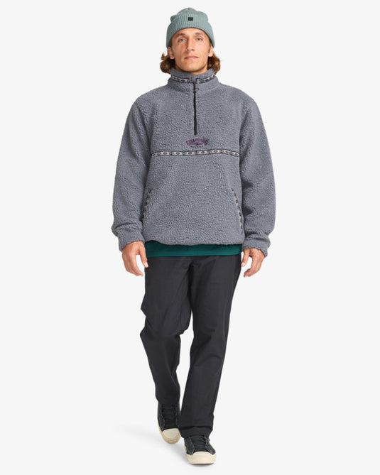 Billabong Men's Boundary Tombstone Half Zip Mock Fleece Pewter EBYFT00158-PEW