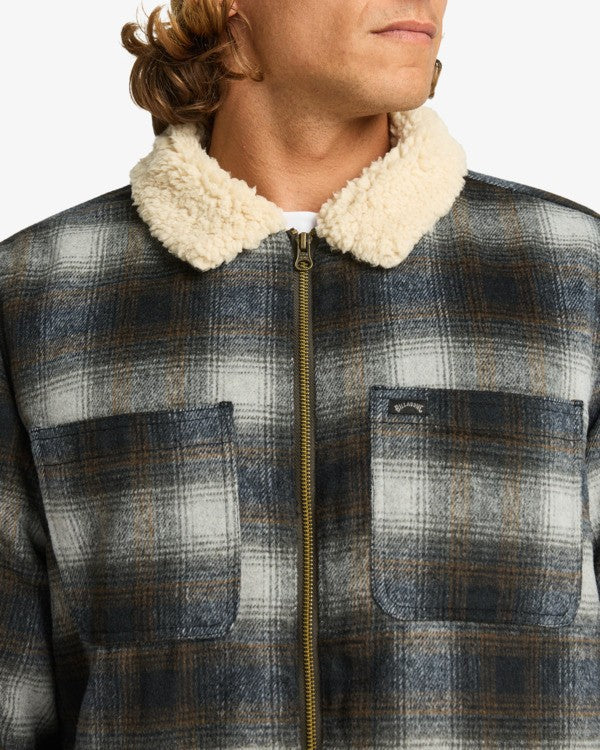 Load image into Gallery viewer, Billabong Men&#39;s Hills Sherpa Lined Wool Plain Jacket Raven EBYJK00136-RAV
