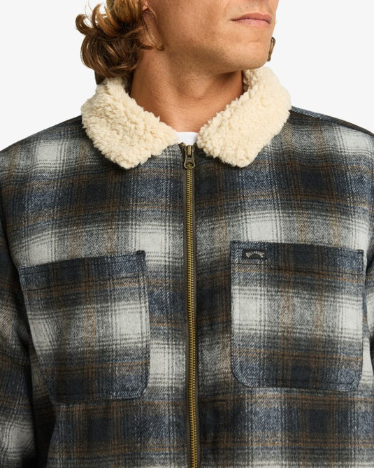 Billabong Men's Hills Sherpa Lined Wool Plain Jacket Raven EBYJK00136-RAV