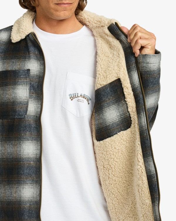 Load image into Gallery viewer, Billabong Men&#39;s Hills Sherpa Lined Wool Plain Jacket Raven EBYJK00136-RAV
