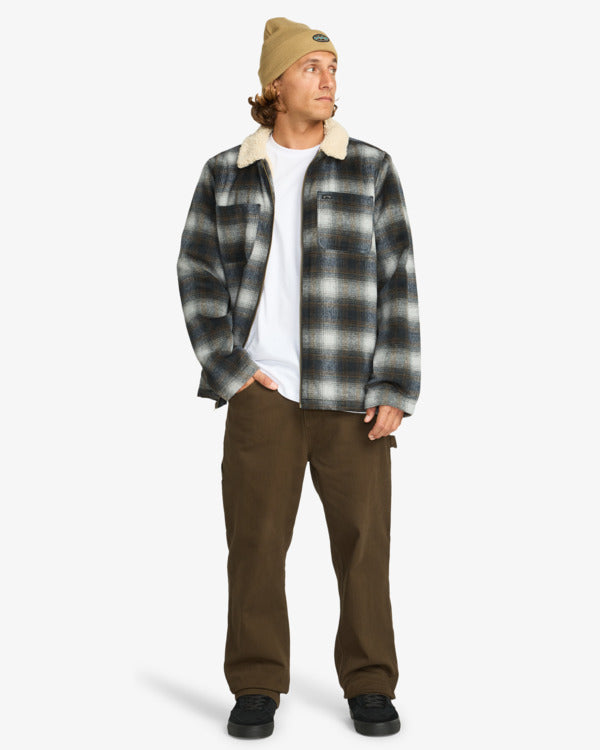 Load image into Gallery viewer, Billabong Men&#39;s Hills Sherpa Lined Wool Plain Jacket Raven EBYJK00136-RAV
