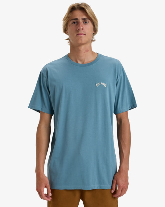 Billabong Men's Arch Crew Short Sleeve T-Shirt Glacier Blue EBYKT00100_BMC0