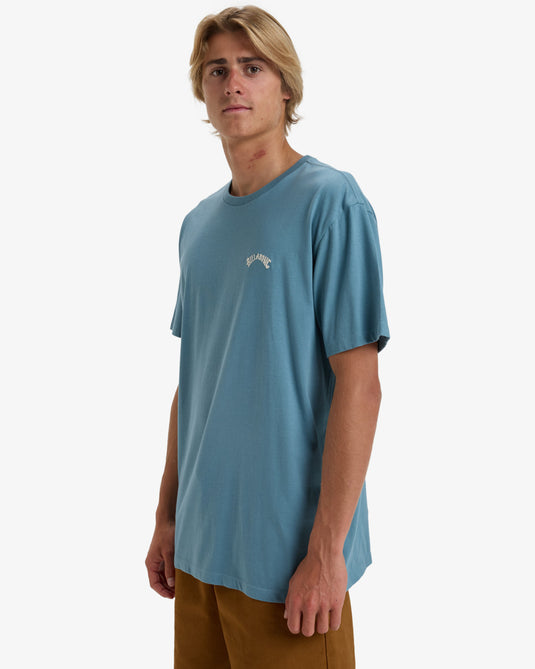 Billabong Men's Arch Crew Short Sleeve T-Shirt Glacier Blue EBYKT00100_BMC0