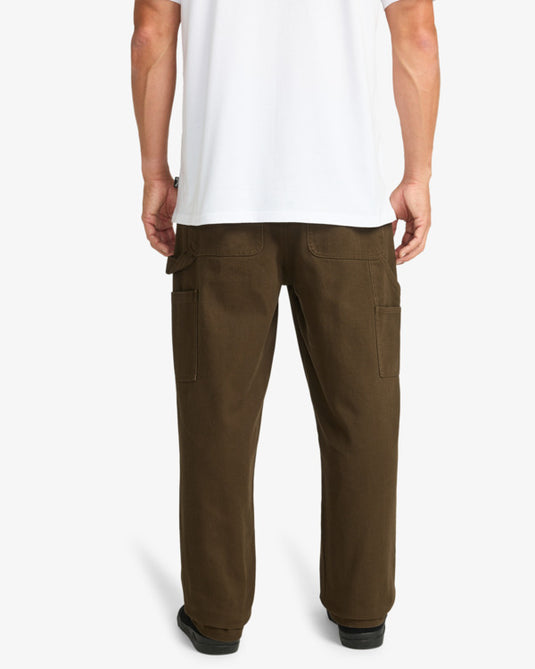 Billabong Men's Bad Dog Workwear Inspired Pants Dark Cedar EBYNP00114-CSR0