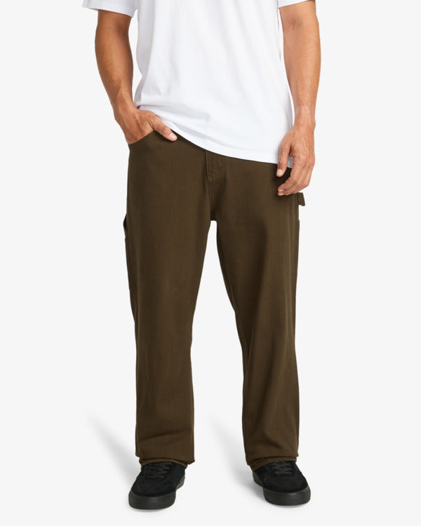 Load image into Gallery viewer, Billabong Men&#39;s Bad Dog Workwear Inspired Pants Dark Cedar EBYNP00114-CSR0
