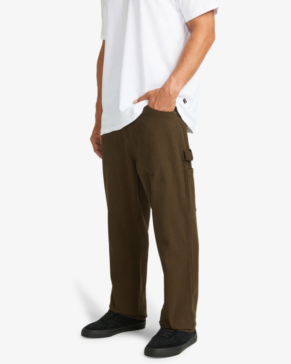 Load image into Gallery viewer, Billabong Men&#39;s Bad Dog Workwear Inspired Pants Dark Cedar EBYNP00114-CSR0
