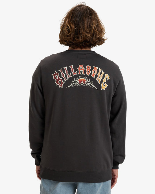 Billabong Men's Foundation Cr Pullover Sweatshirt Raven EBYSF00162_RAV