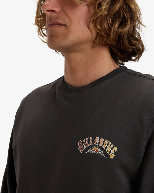 Billabong Men's Foundation Cr Pullover Sweatshirt Raven EBYSF00162_RAV