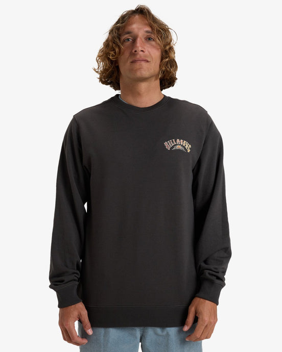 Billabong Men's Foundation Cr Pullover Sweatshirt Raven EBYSF00162_RAV