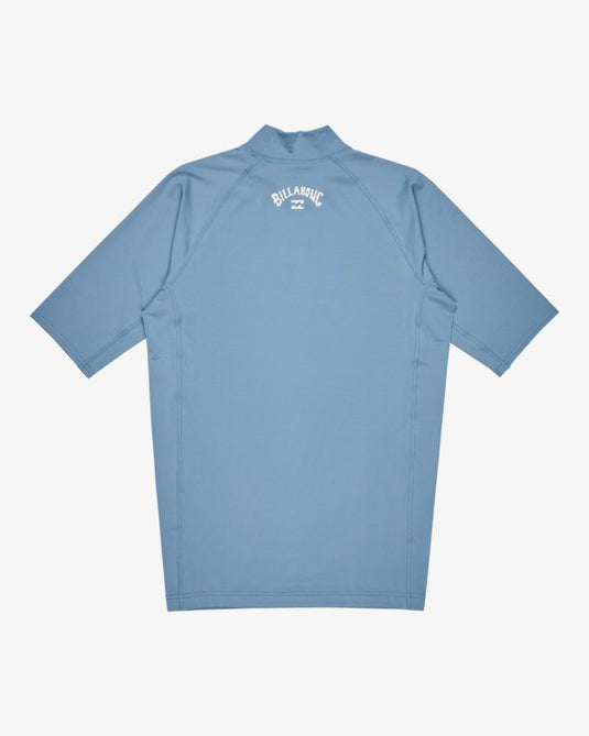 Billabong Men's Waves All Day UV Short Sleeve Rash Vest Sky Blue EBYWR00101-BJD0