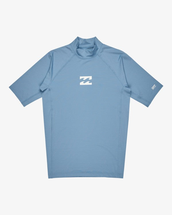 Load image into Gallery viewer, Billabong Men's Waves All Day UV Short Sleeve Rash Vest Sky Blue EBYWR00101-BJD0
