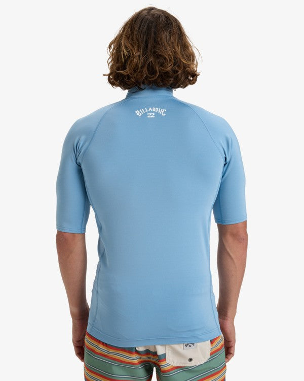 Load image into Gallery viewer, Billabong Men's Waves All Day UV Short Sleeve Rash Vest Sky Blue EBYWR00101-BJD0
