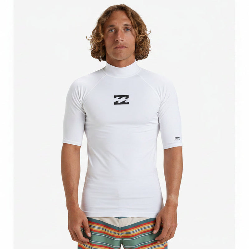 Load image into Gallery viewer, Billabong Men's Waves All Day Short Sleeve Rashguard White EBYWR00101-WHT
