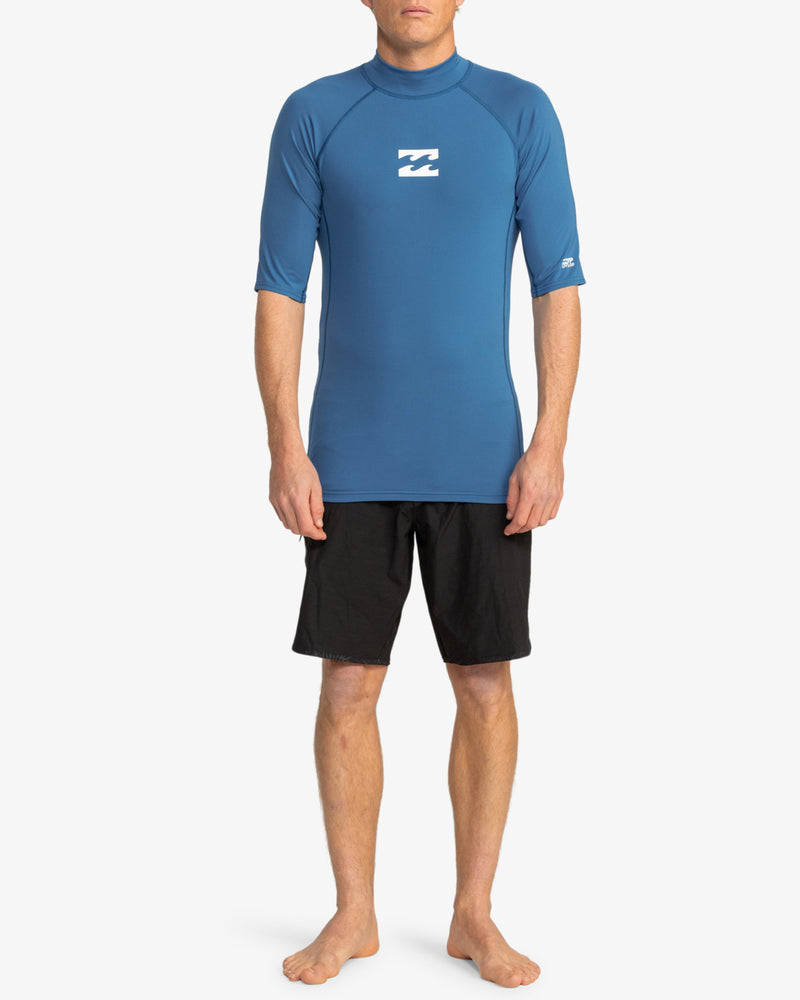 Load image into Gallery viewer, Billabong Men's Waves All Day Short Sleeve Rashguard Dark Blue EBYWR00101-DKB
