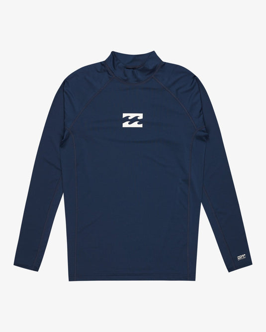 Billabong Men's Waves All Day Long Sleeve UPF 50 Rash Vest Midnight EBYWR00102-BSN0