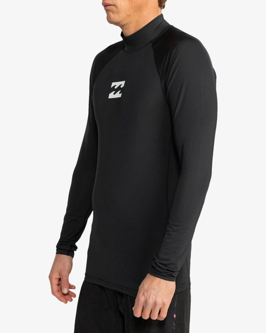 Billabong Men's Waves All Day Long Sleeve UPF 50 Rash Vest Black EBYWR00102-BLK