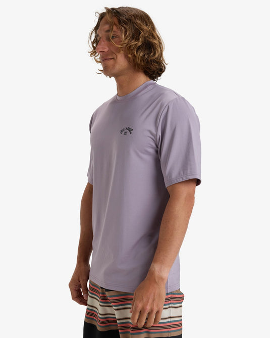 Billabong Men's Arch Wave Short Sleeves UPF 50 Surf T-Shirt Light Purple EBYWR03019-SKW0