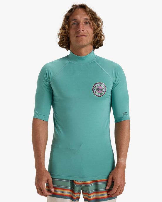 Billabong Men's Know The Feeling Short Sleeves UPF 50 Surf T-Shirt Dusty Teal EBYWR03020-BLS0