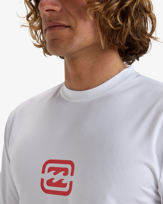 Billabong Men's Bracket Wave Short Sleeves UPF 50 Surf T-Shirt White EBYWR03021-WHT