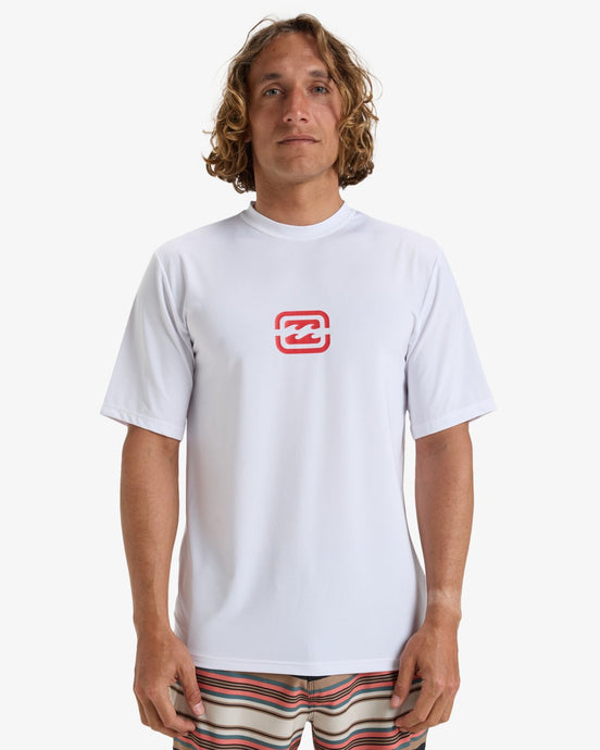 Billabong Men's Bracket Wave Short Sleeves UPF 50 Surf T-Shirt White EBYWR03021-WHT