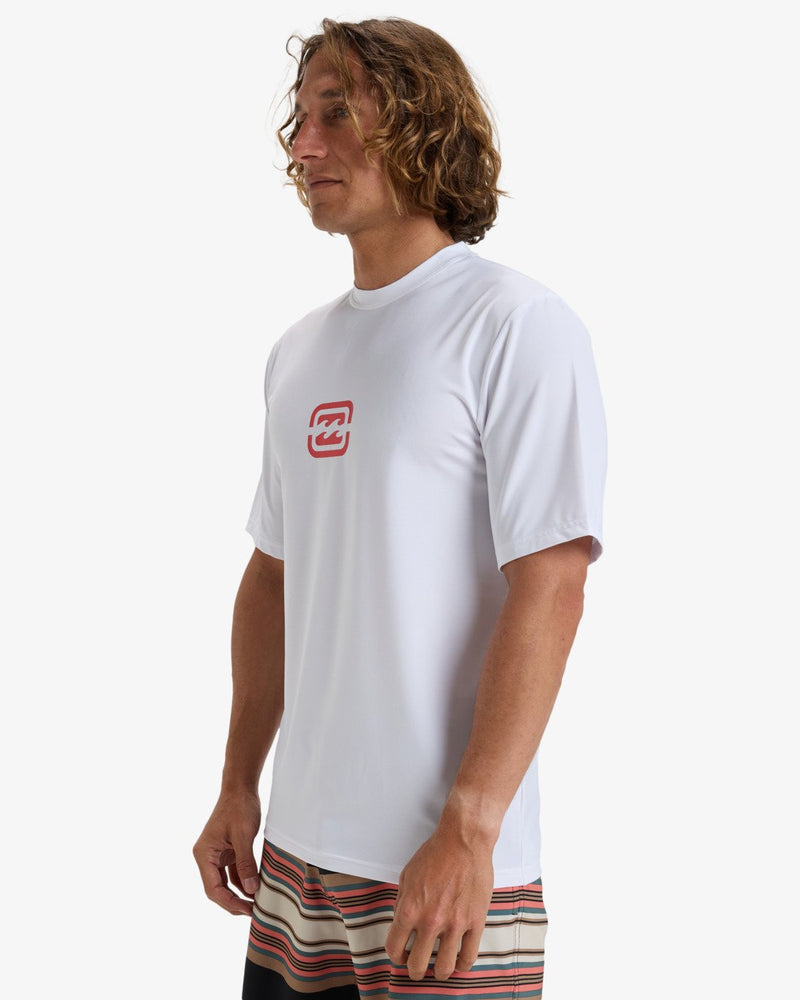 Load image into Gallery viewer, Billabong Men&#39;s Bracket Wave Short Sleeves UPF 50 Surf T-Shirt White EBYWR03021-WHT

