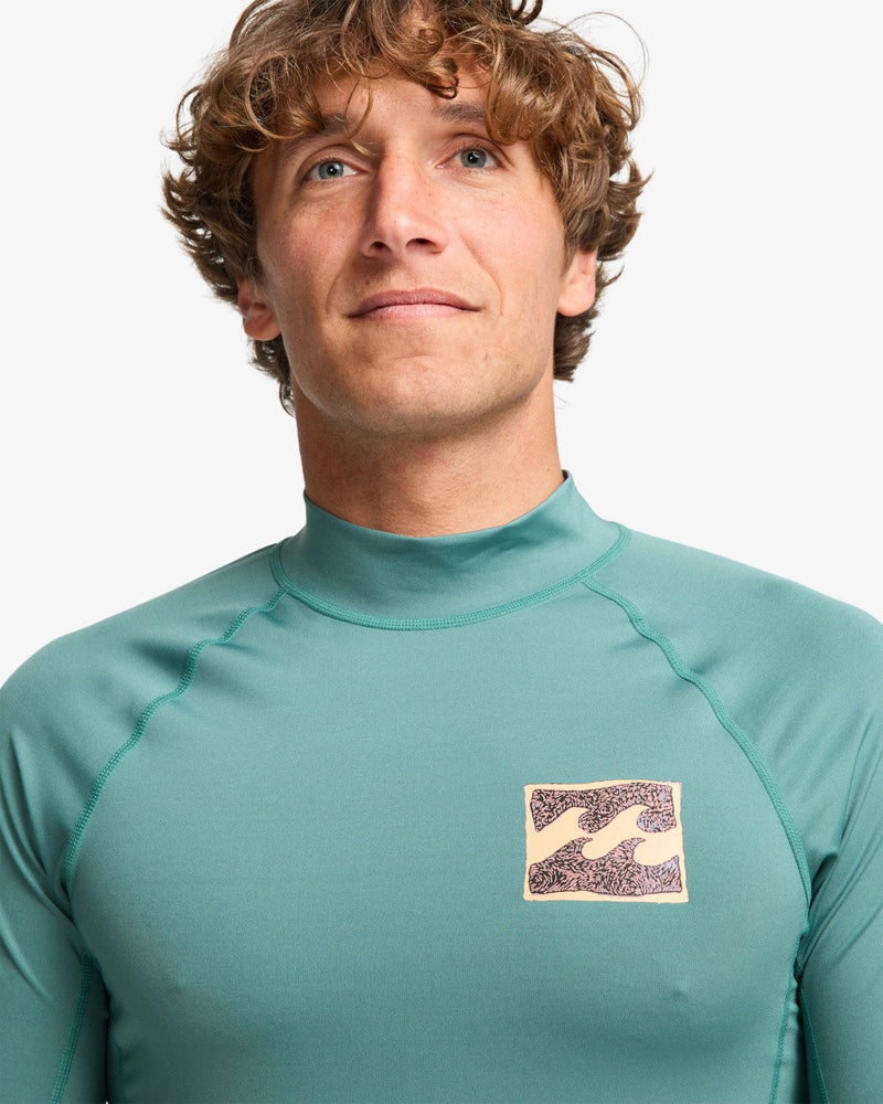 Load image into Gallery viewer, Billabong Men's Re Issue Short Sleeve Rashguard Sea Green EBYWR03027-BMR0
