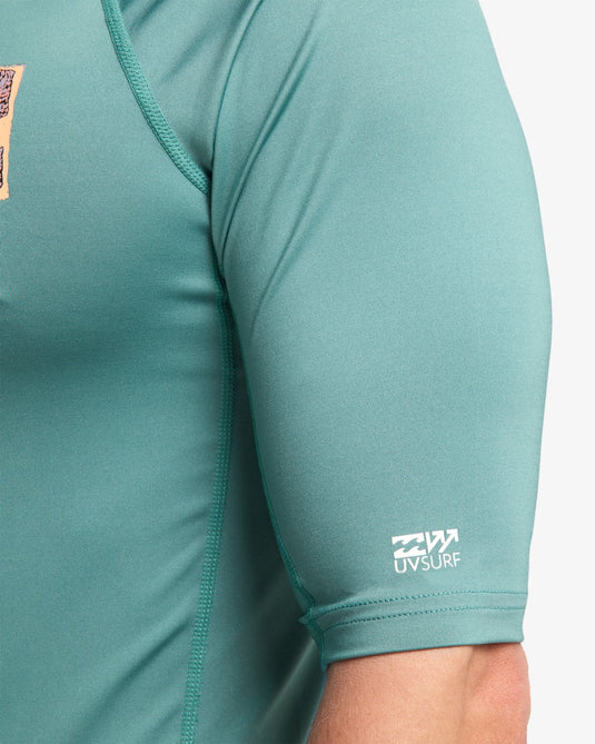 Billabong Men's Re Issue Short Sleeve Rashguard Sea Green EBYWR03027-BMR0