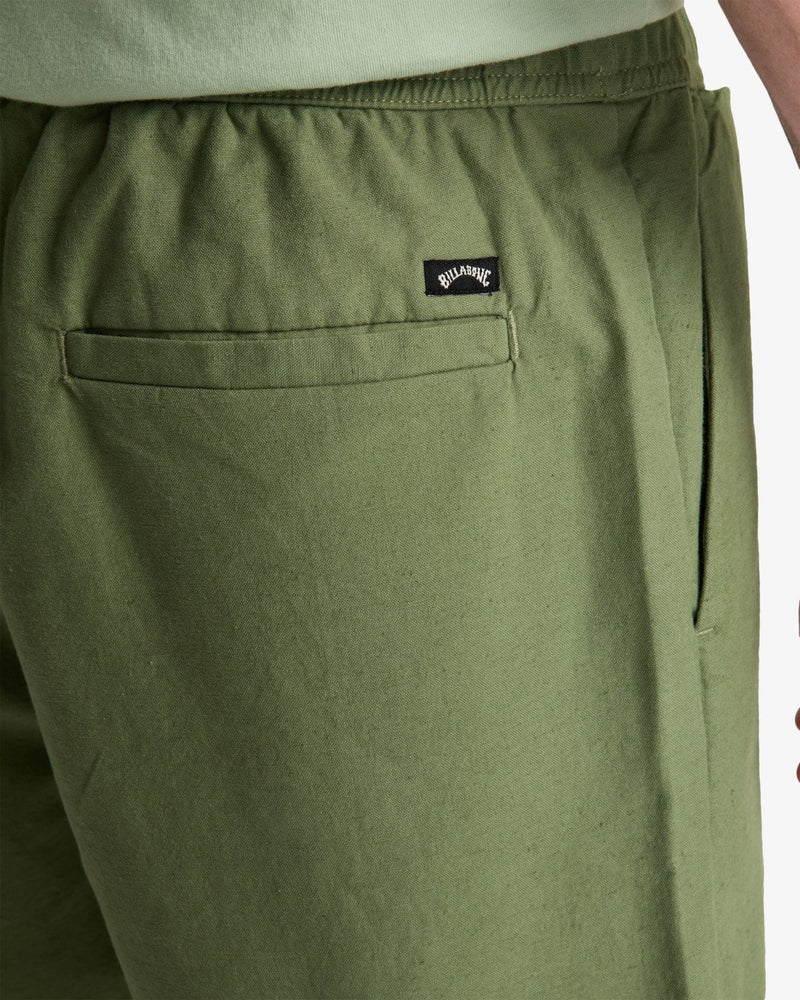 Load image into Gallery viewer, Billabong Men's Larry Linen Elasticated Shorts Moss Green EBYWS00135-GLW0
