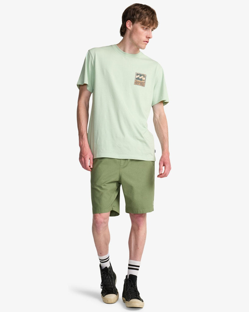Load image into Gallery viewer, Billabong Men's Larry Linen Elasticated Shorts Moss Green EBYWS00135-GLW0
