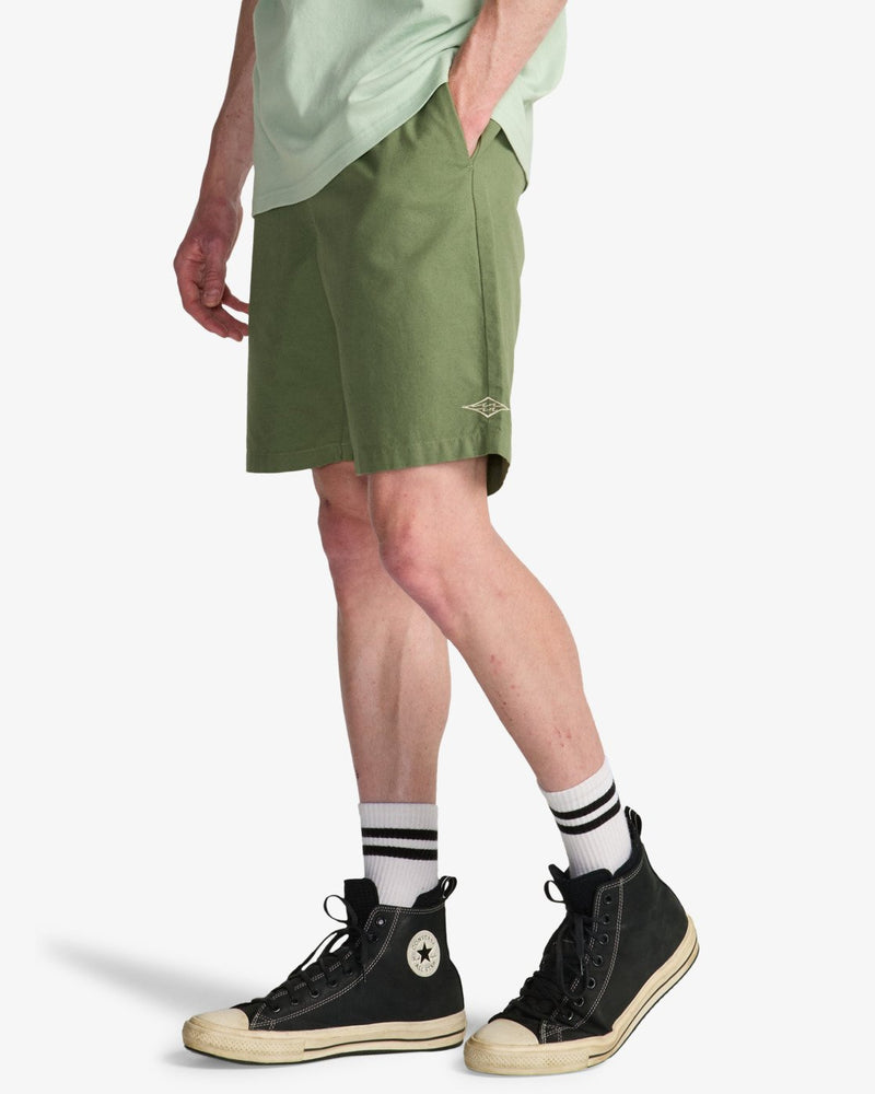 Load image into Gallery viewer, Billabong Men's Larry Linen Elasticated Shorts Moss Green EBYWS00135-GLW0
