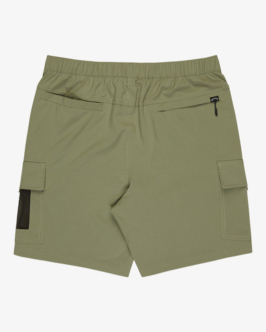 Billabong Surftrek Elastic Cargo Boardshorts Moss Green EBYWS00136-GLW0