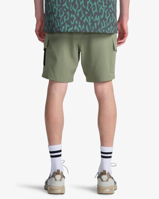 Billabong Surftrek Elastic Cargo Boardshorts Moss Green EBYWS00136-GLW0