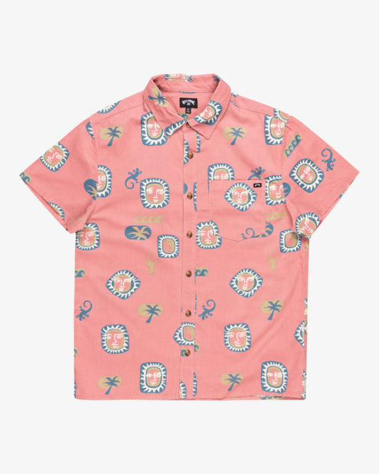 Billabong Men's Solana Short Sleeves Shirt Dusty Pink EBYWT03008-DTP