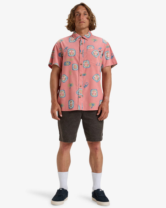 Billabong Men's Solana Short Sleeves Shirt Dusty Pink EBYWT03008-DTP