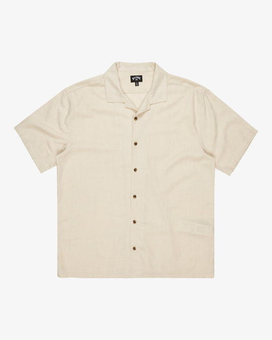 Billabong Men's Vacay Solid Short Sleeves Shirt Off White EBYWT03009-OFW