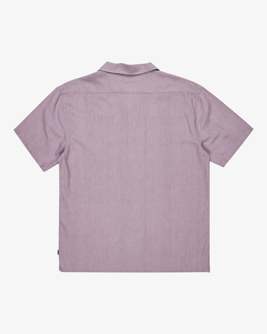 Billabong Men's Vacay Solid Short Sleeves Shirt Light Purple EBYWT03009-SKW0