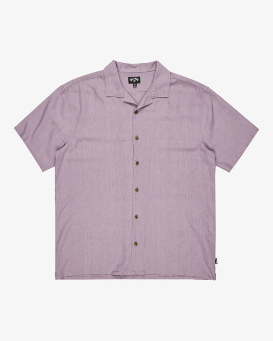 Billabong Men's Vacay Solid Short Sleeves Shirt Light Purple EBYWT03009-SKW0