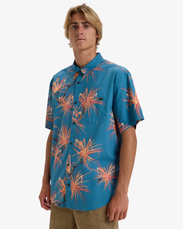 Load image into Gallery viewer, Billabong Men&#39;s Sundays Short Sleeves Shirt Glacier Blue EBYWT03011-BMC0
