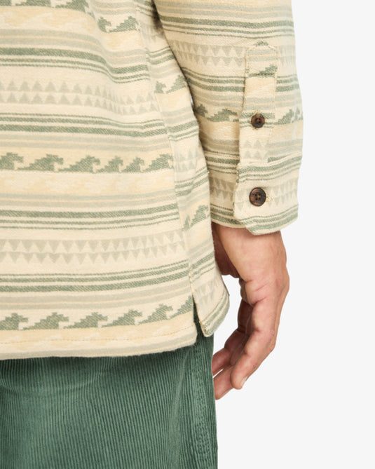 Billabong Men's Offshore Jacquard Flannel Yarn Dye Textured Woven Shirt Hunter EBYWT03013-GPL0