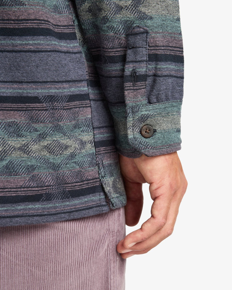 Load image into Gallery viewer, Billabong Men&#39;s Offshore Jacquard Flannel Yarn Dye Textured Woven Shirt Ombre Blue EBYWT03013_KRQ0
