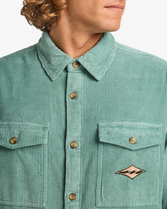 Billabong Men's Bong Days Long Sleeve Corduroy Shirt Sagebrush EBYWT03015-BMR0