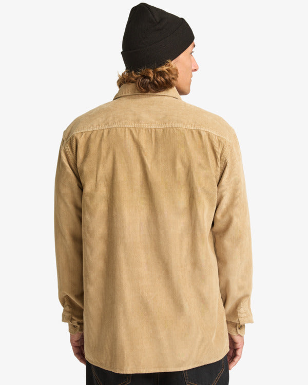 Load image into Gallery viewer, Billabong Men's Bong Days Long Sleeve Corduroy Shirt Khaki EBYWT03015-KHA

