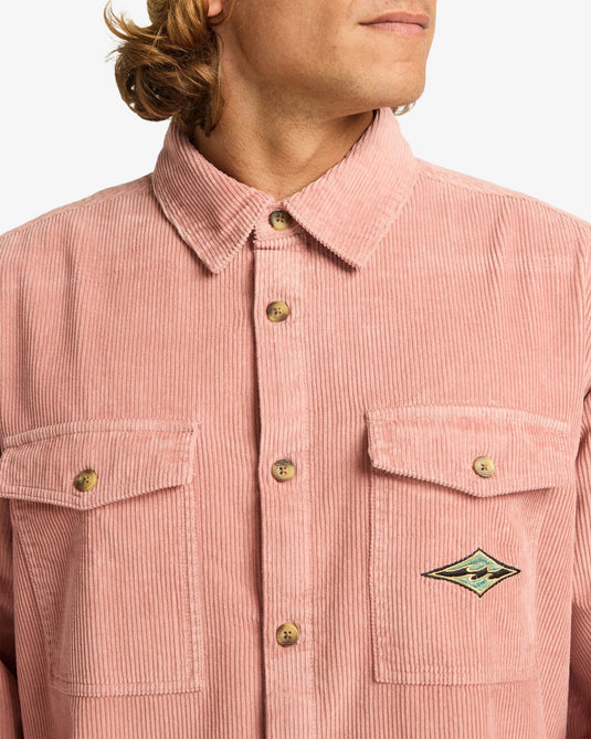 Billabong Men's Bong Days Long Sleeve Shirt Ash Rose EBYWT03015-MKM0