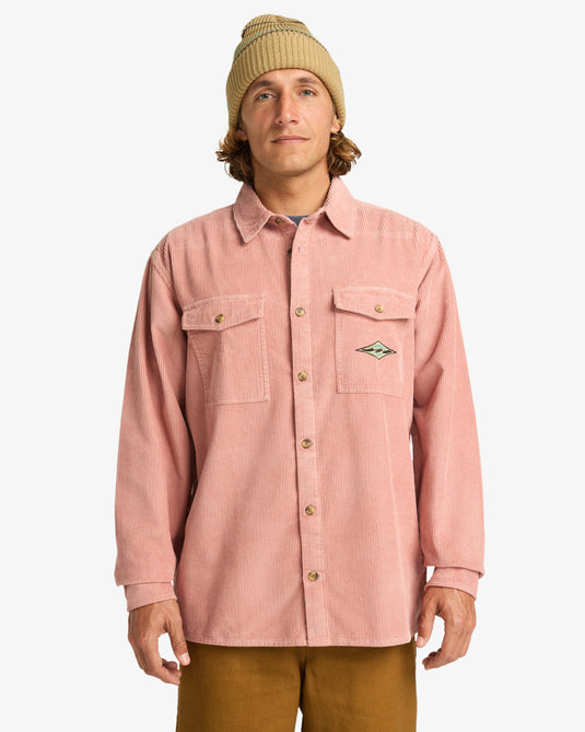 Billabong Men's Bong Days Long Sleeve Shirt Ash Rose EBYWT03015-MKM0