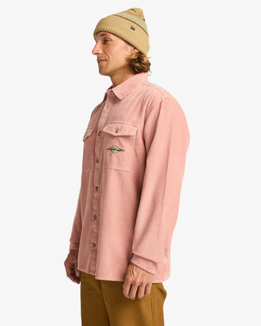 Billabong Men's Bong Days Long Sleeve Shirt Ash Rose EBYWT03015-MKM0