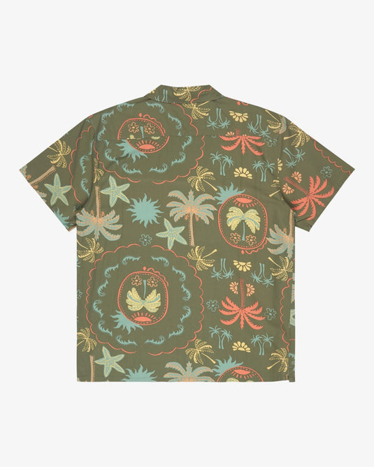 Billabong Men's Vacay Short Sleeve Shirt Moss Green EBYWT03019-GLW0