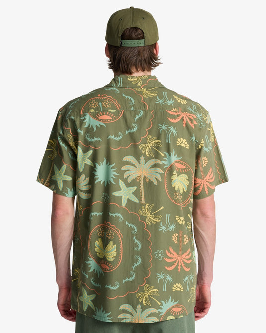 Billabong Men's Vacay Short Sleeve Shirt Moss Green EBYWT03019-GLW0